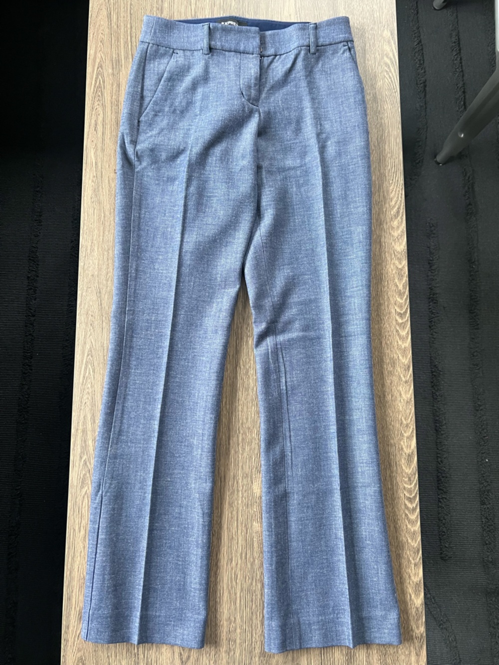 Light Blue Express Barely-Bootcut Columnist Dress Pants